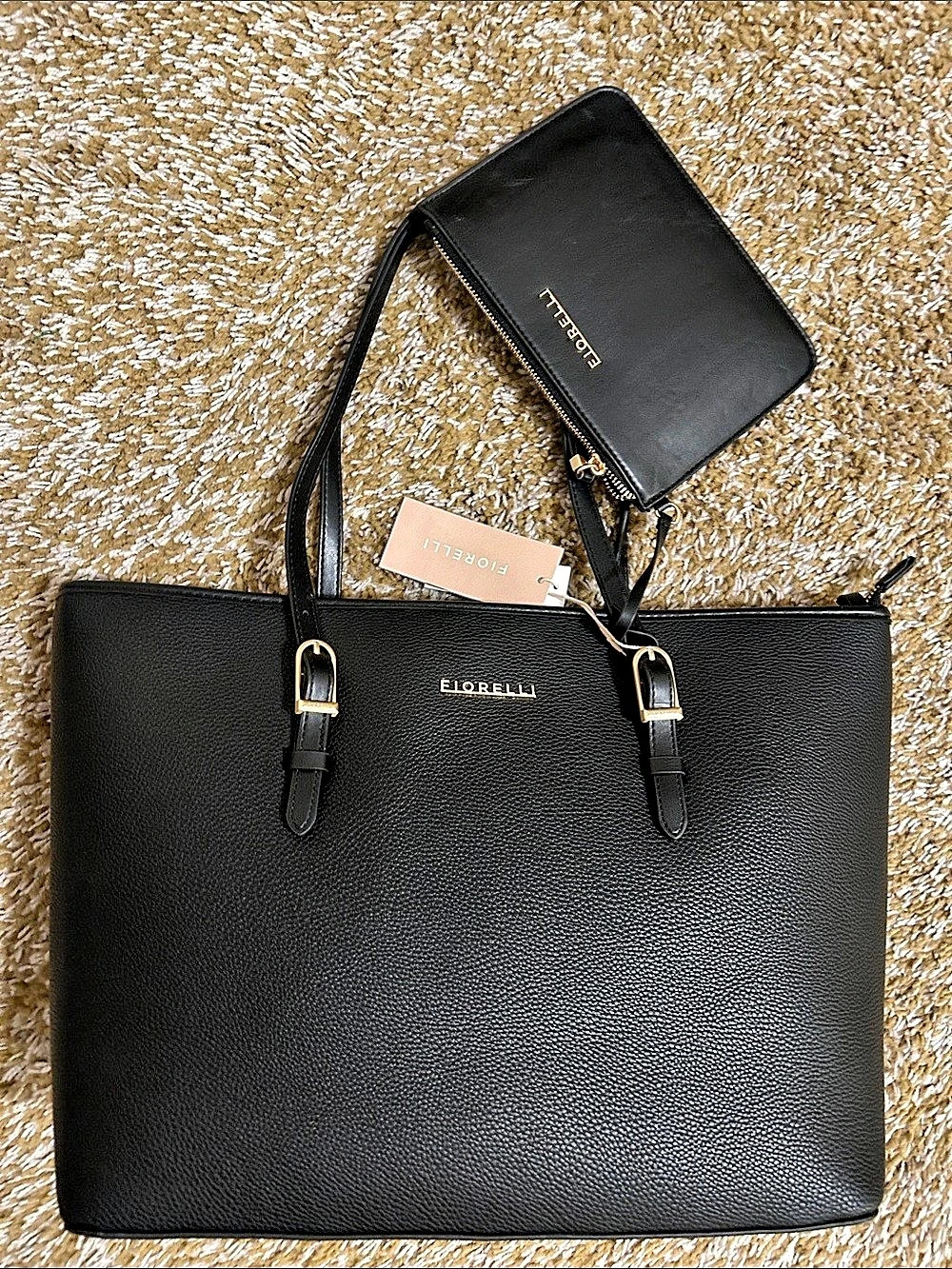 Black Tote with Zip Pouch NWT